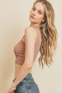 Ribbed Knit Cropped Tank