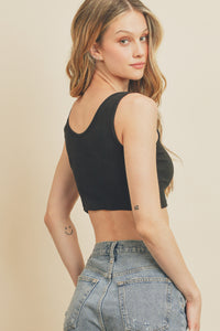 Ribbed Knit Cropped Tank