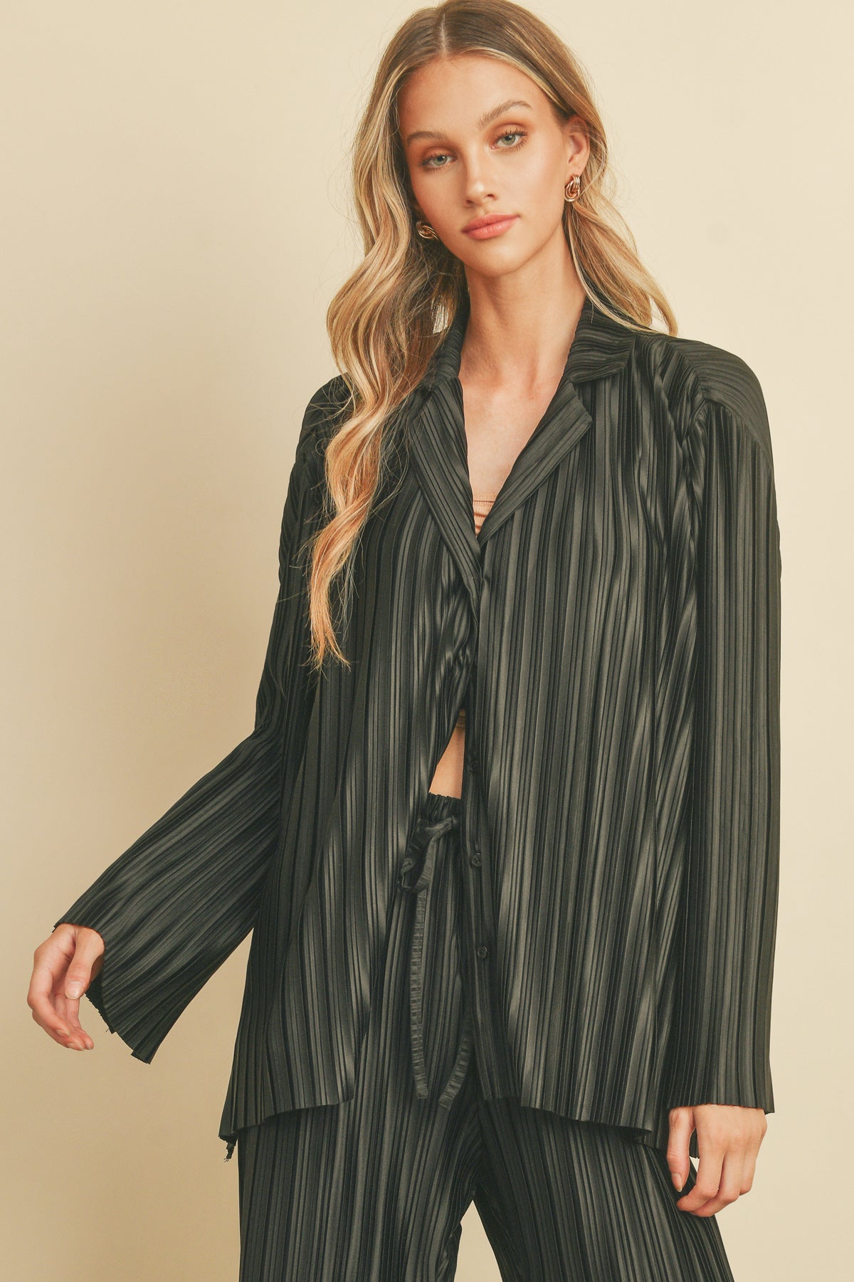 Vibe Check Pleated Shirt