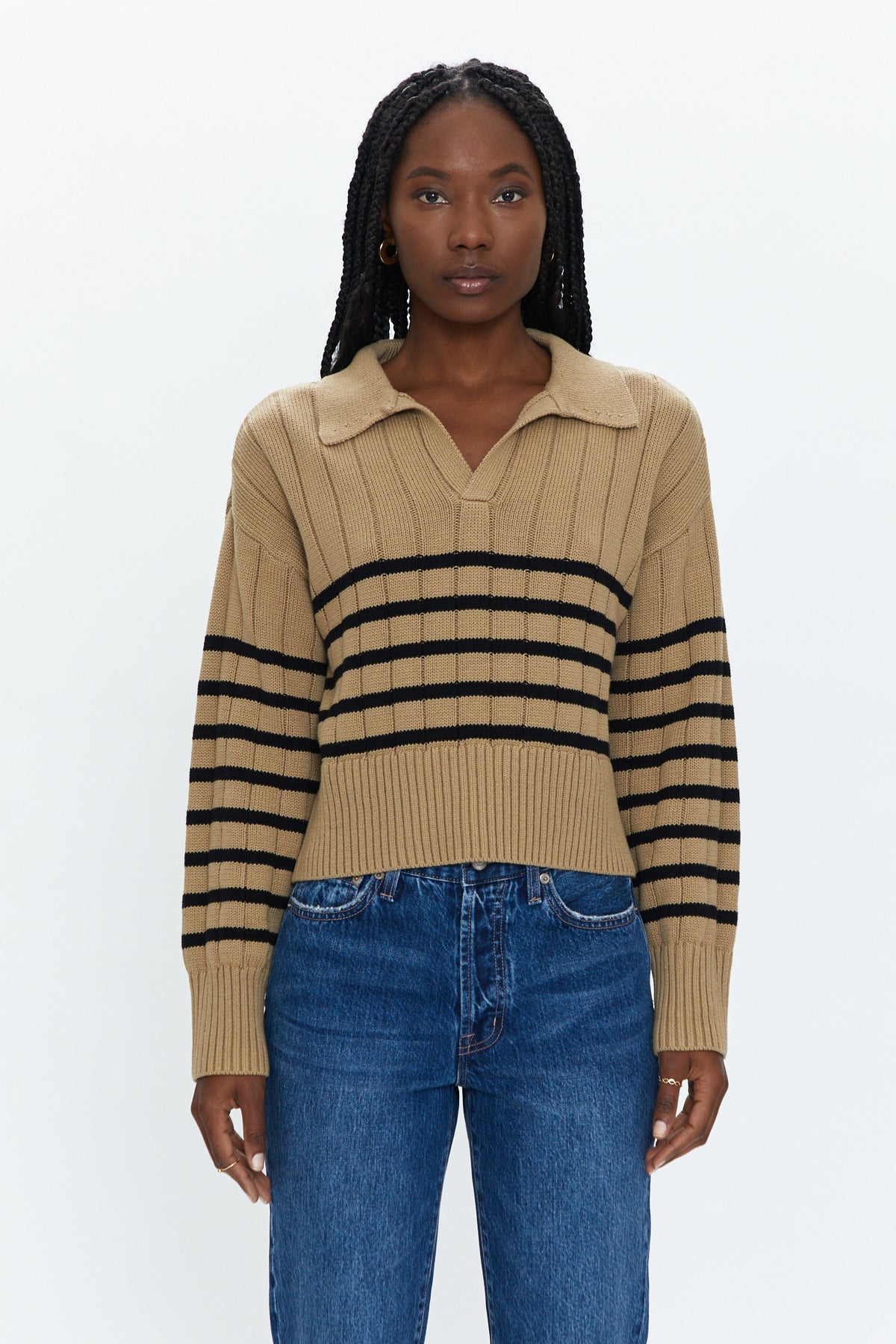 Fresca Stripe Sweater | Black