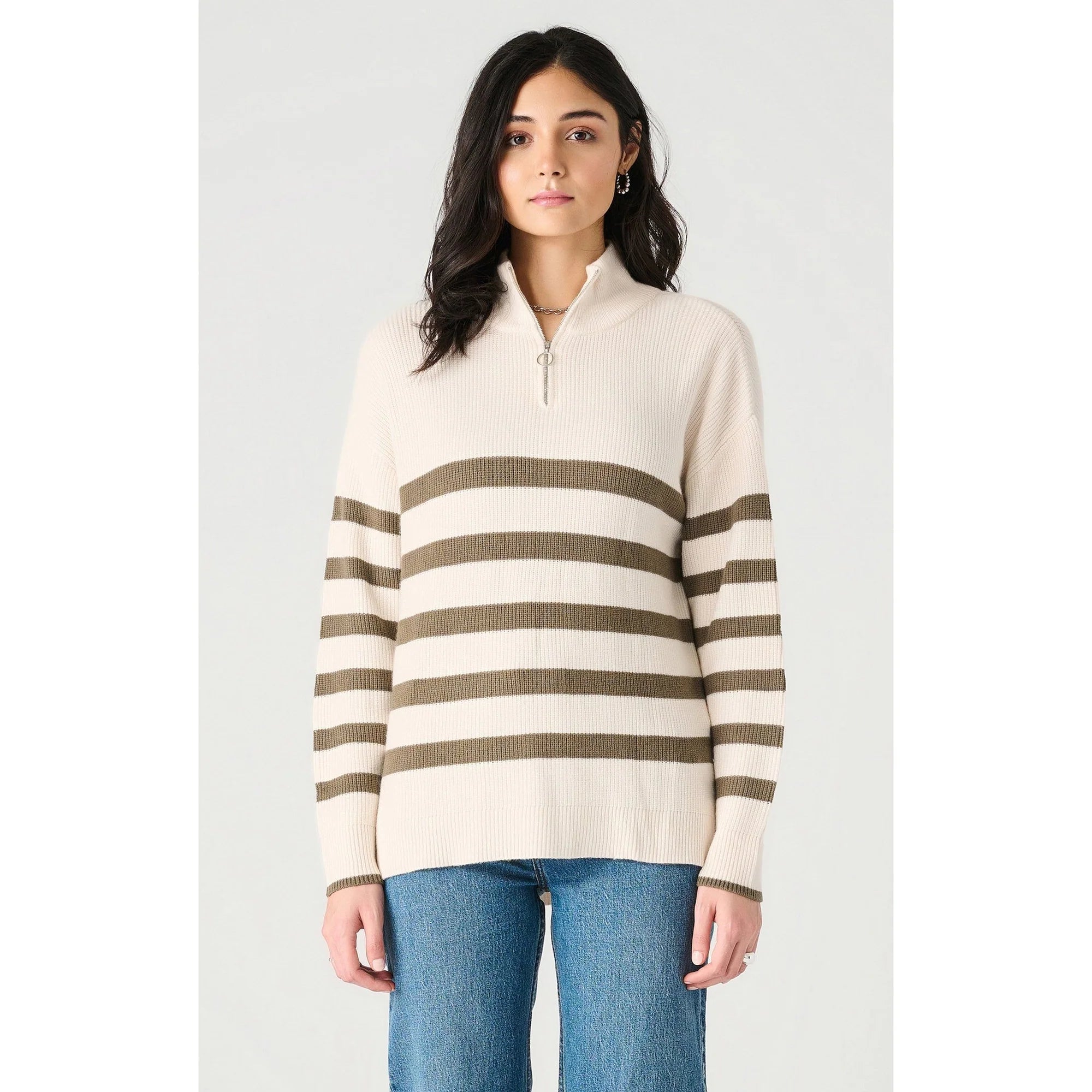 Striped Quarter Zip 7034