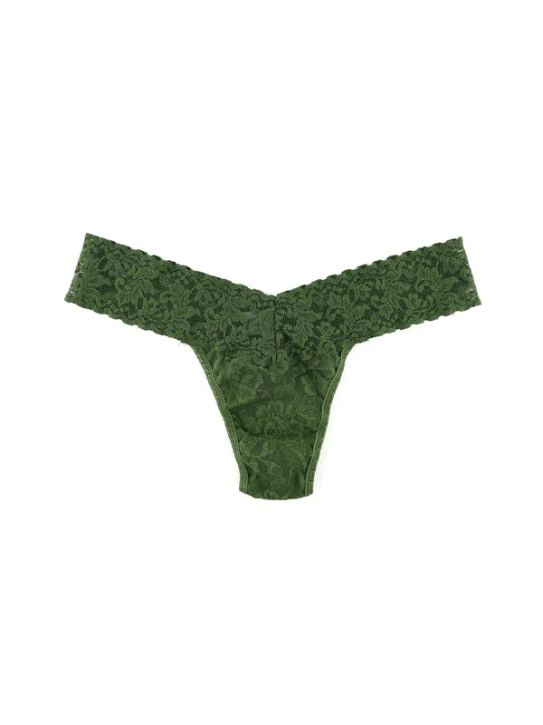 Low rise thong rolled bitter olive
