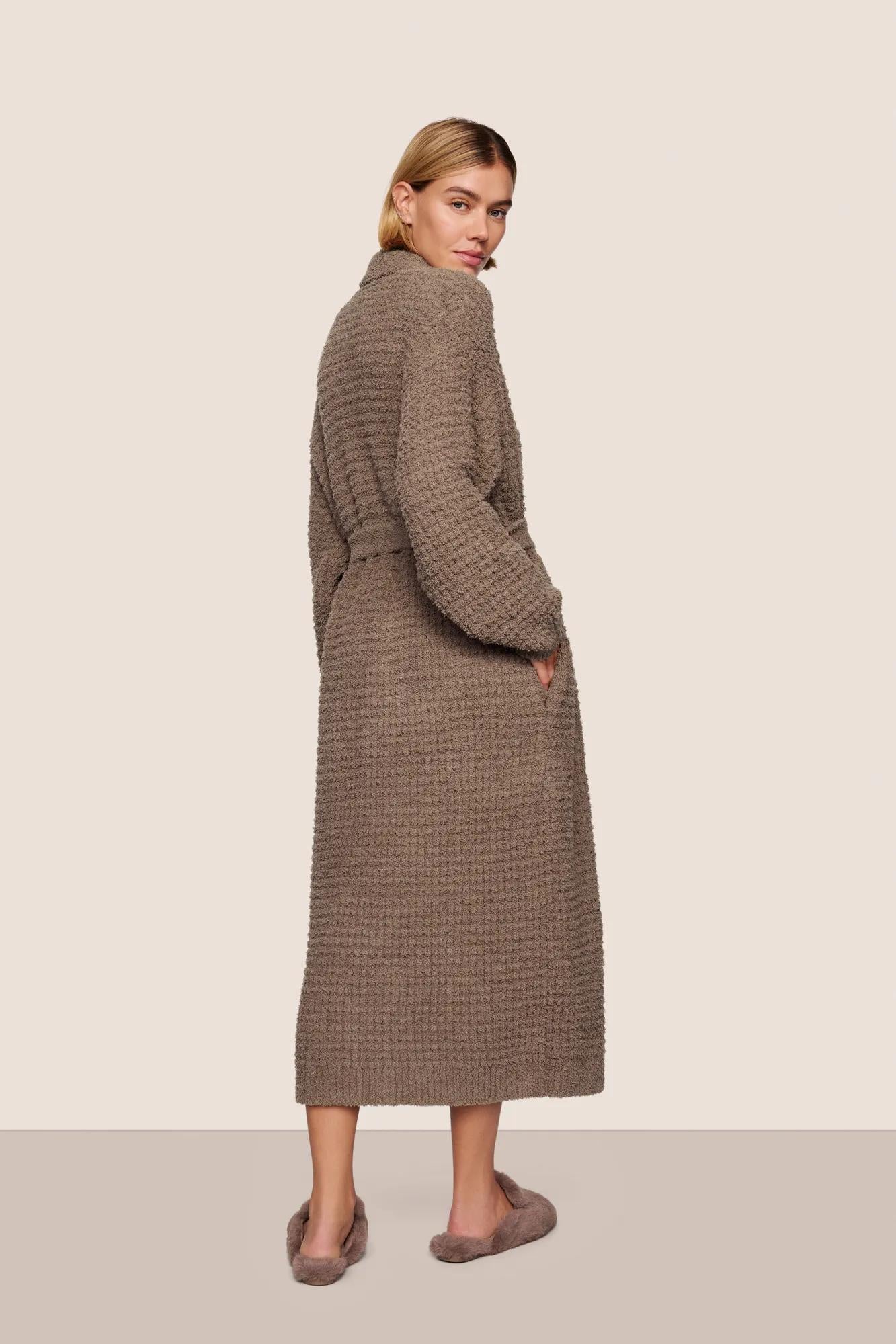 boucle waffle robe
