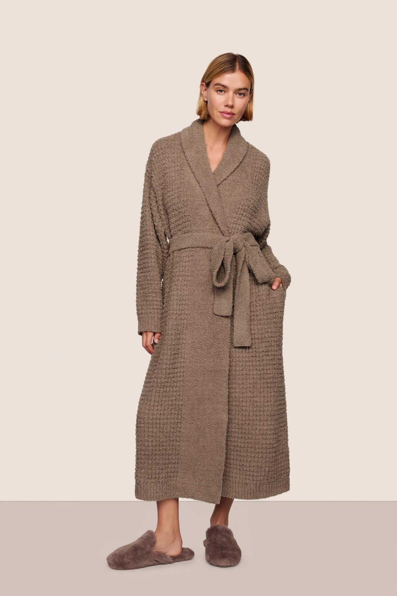 boucle waffle robe