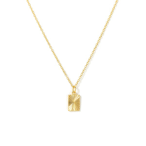 Rectangle Fluted Necklace Gold