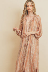 Spells Button Front Midi Dress