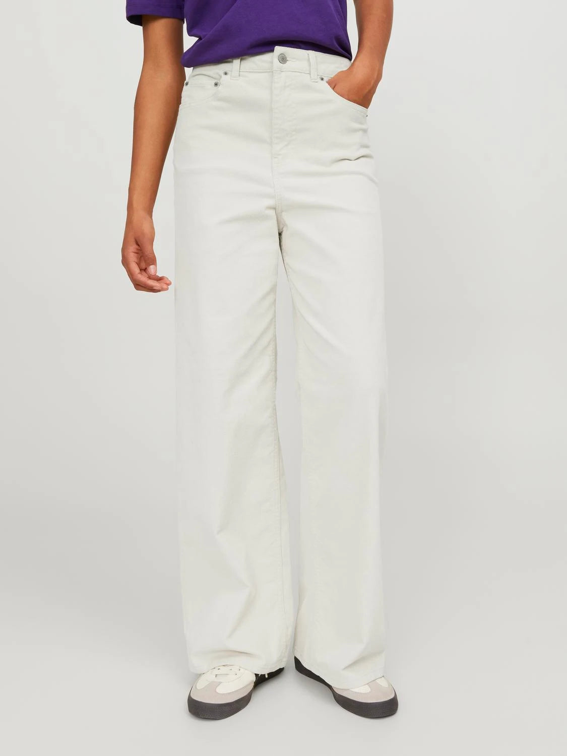 Jxgelly Wide Cord HW Pant Bone