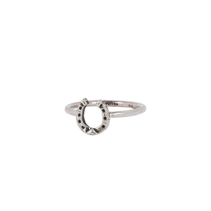 Horseshoe Symbol Charm Ring Silver