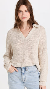 Zoe Relaxed Polo Sweater